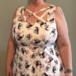 Floral Skull Lattice Dress